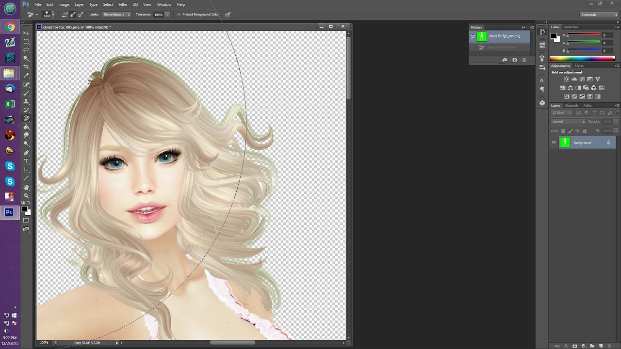 Removing Green Screen Backgrounds in Photoshop - For Second Life