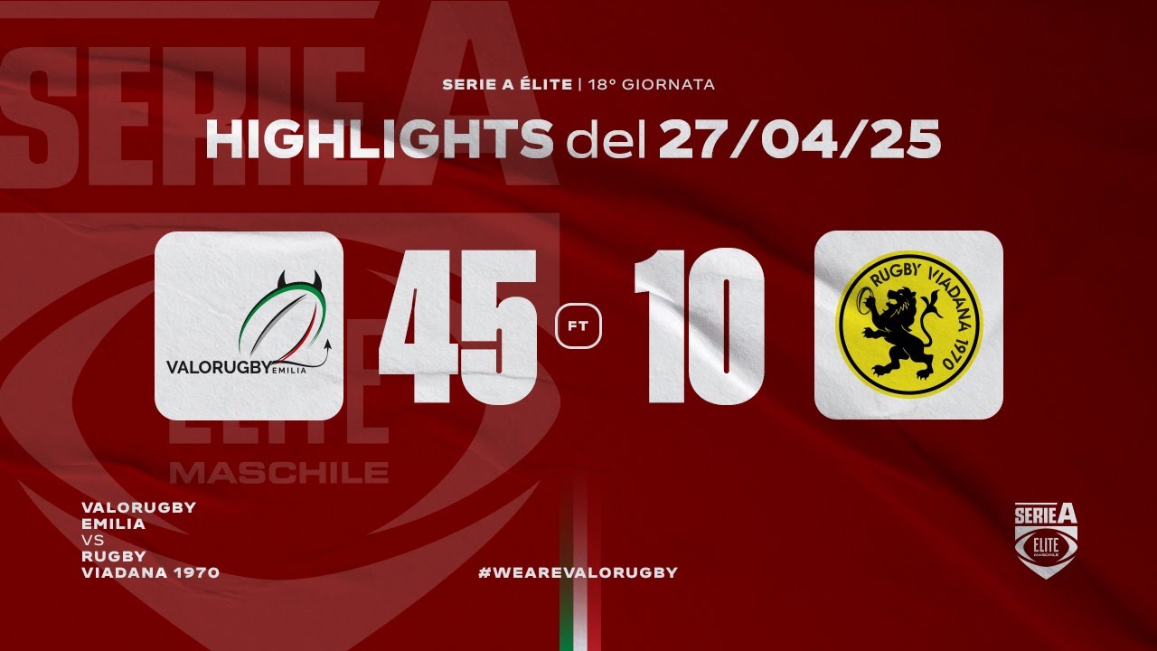 Highlights Valorugby Emilia vs Rugby Viadana 1970 45-10 (27/04/2025)