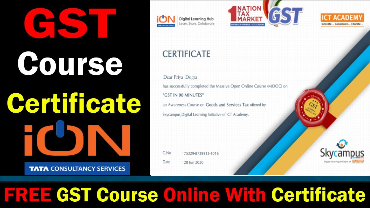 FREE GST Course Online With Certificate - GST Certification Program - Free GST Certification Course