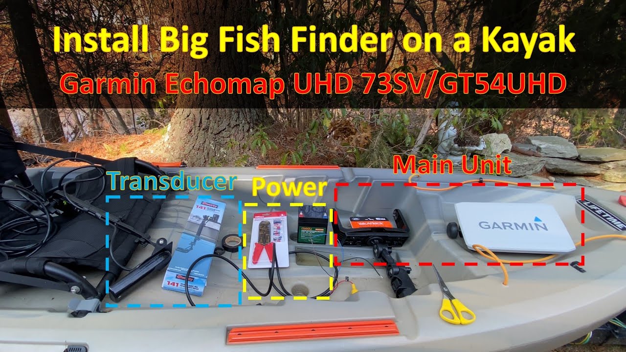 How to Install a Fish Finder+Transducer on a Kayak [Garmin Echomap UHD 73SV+GT54UHD], No Drilling