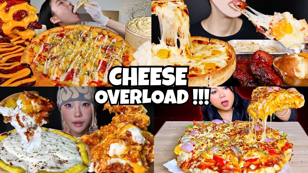 THE MOST CHEESIEST PIZZA MUKBANG 🍕🧀 | BIG BITES ASMR EATING SOUNDS