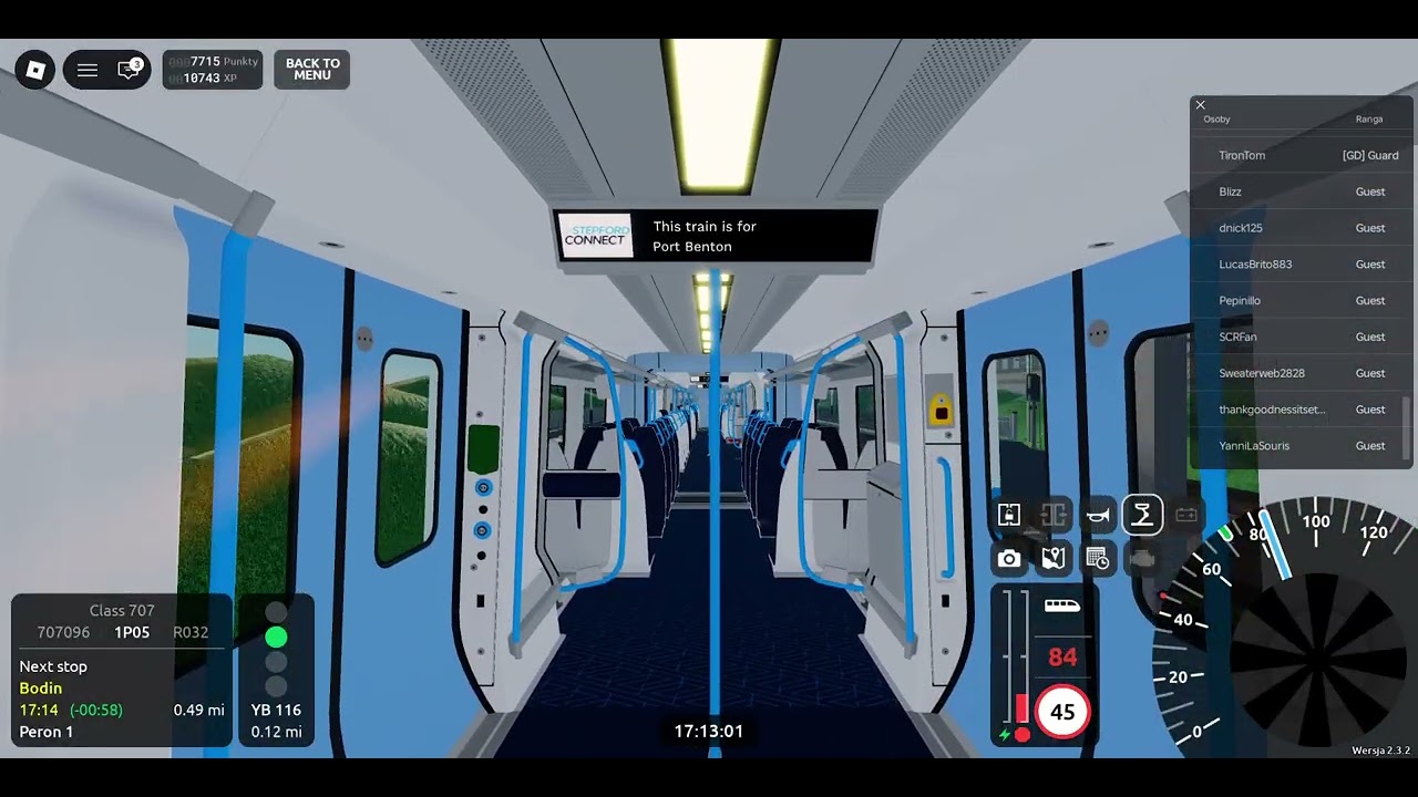 Roblox SCR v2.3.1 R032 Willowfield➡️Port Benton (Class 707/0)