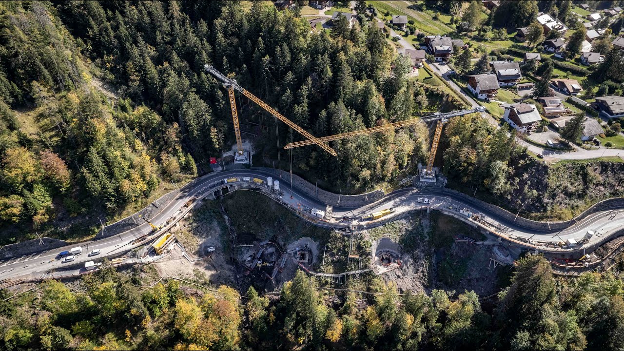 La route cantonale 719 entre Villars et Gryon subit des travaux colossaux