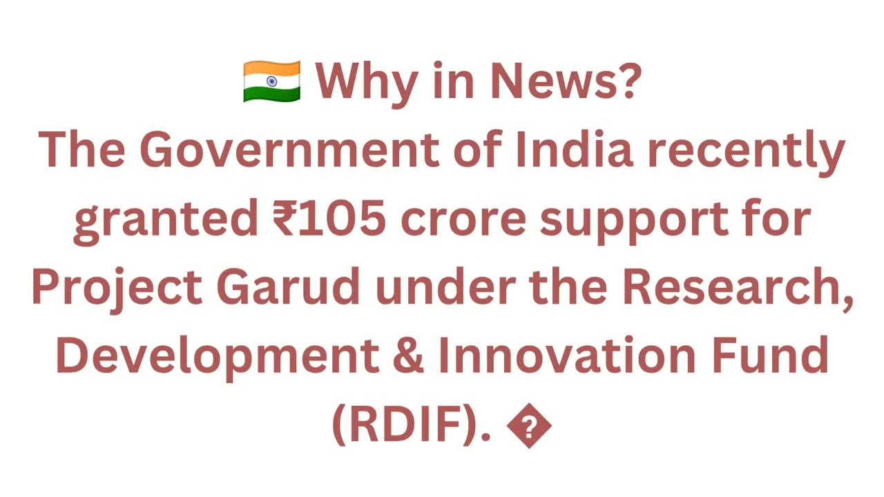 🚀 India&rsquo;s Project Garud Explained in Simple Words | UPSC & GK