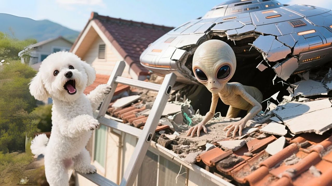 Aliens Land on the Roof of Baby Puppy and Mom Dog! 🐾👽 What Happens Next Is Insane!😱