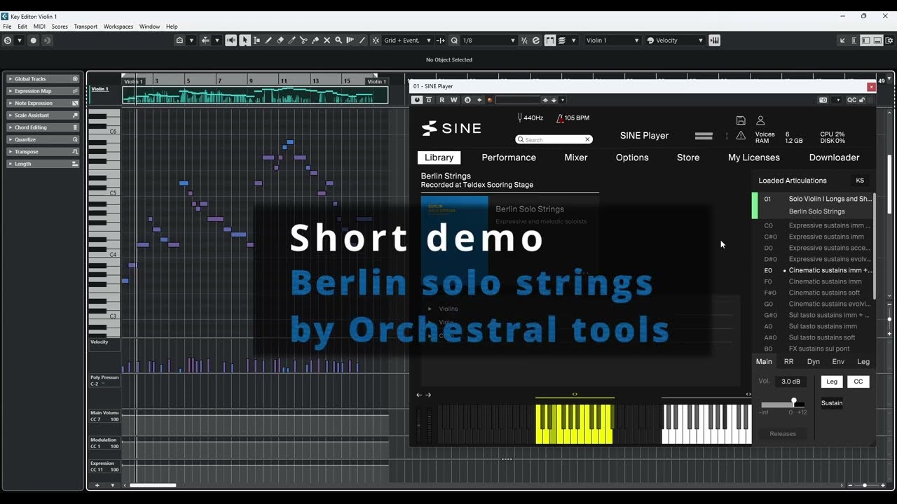 ShortDemo : Berlin solo strings by Orchestral Tools (cinematic sustain imm +leg)