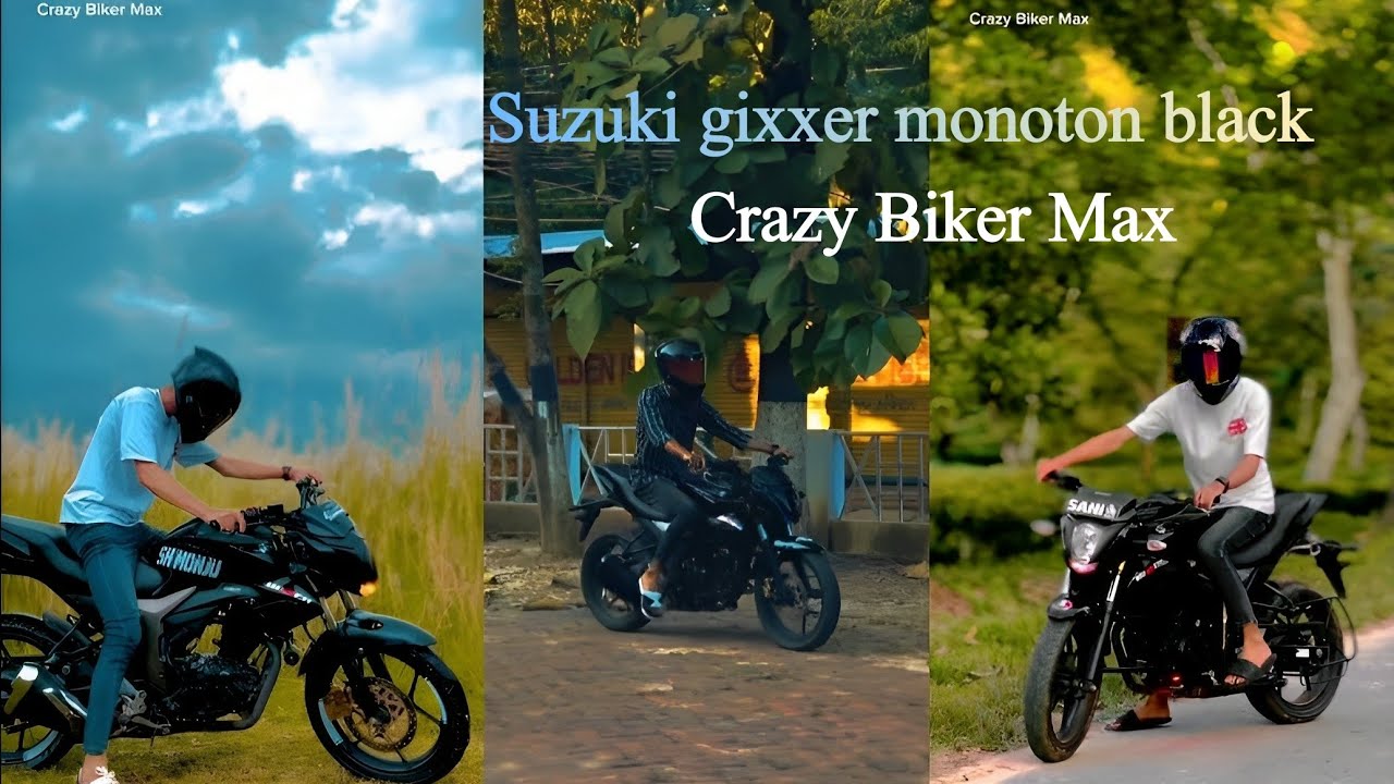Suzuki gixxer monoton black ,, Biker On Fire ,, 🌿