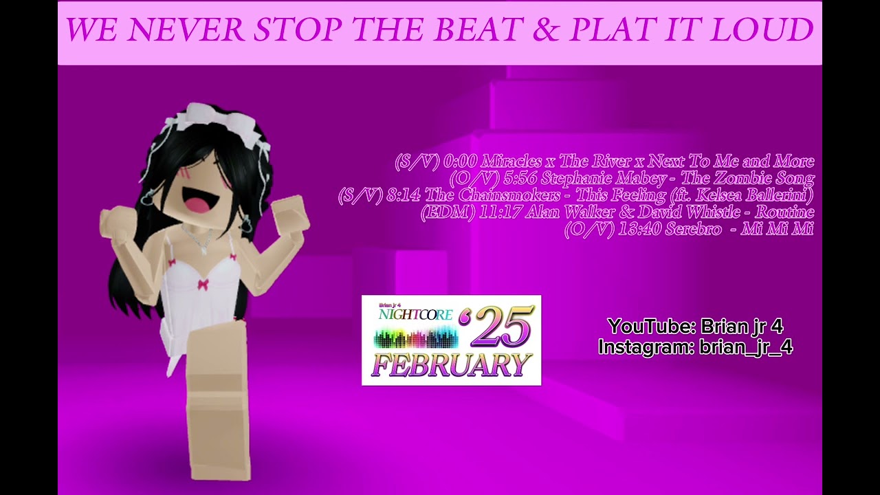Roblox Nightcore Tracklist Songs of February 2025