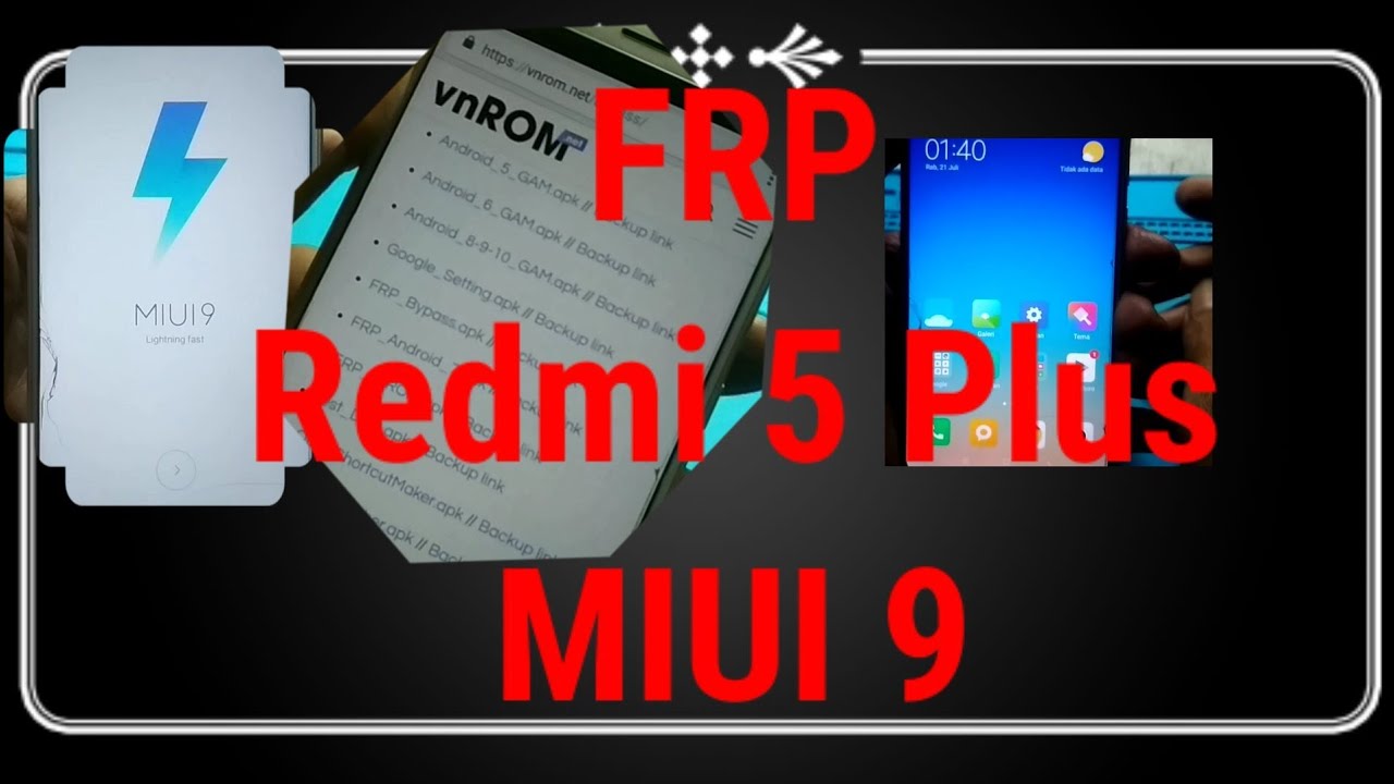 Bypass FRP Google Account Xiaomi Redmi 5 Plus,MIUI 9