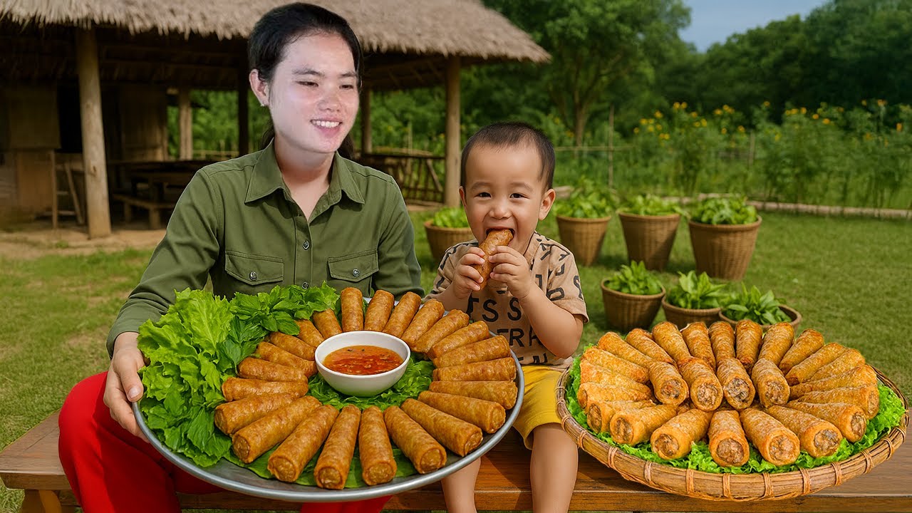 How to Make Spring Rolls to Sell at the Market - Cooking - Gardening | Trieu Thi Thuy