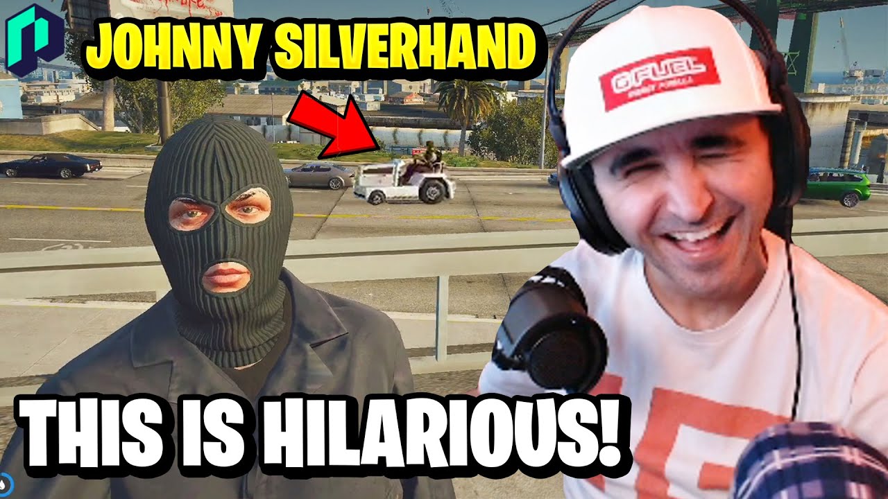 Summit1g Can't Stop Laughing at Johnny Silverhand driving to races! | GTA 5 NoPixel RP