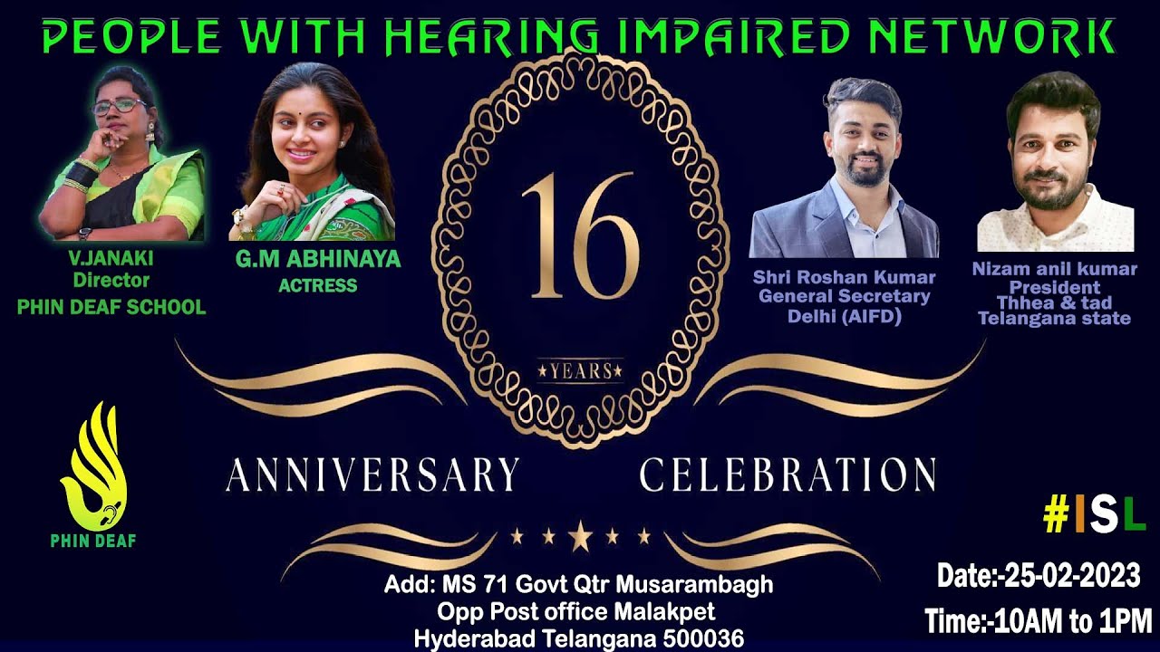 16th Year Anniversary 2023 Annual Program. | ISL By PHIN Deaf
