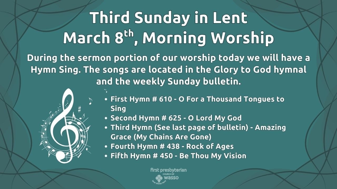 First Presbyterian Church of Owasso, Sunday Morning Worship, March 8, 2026