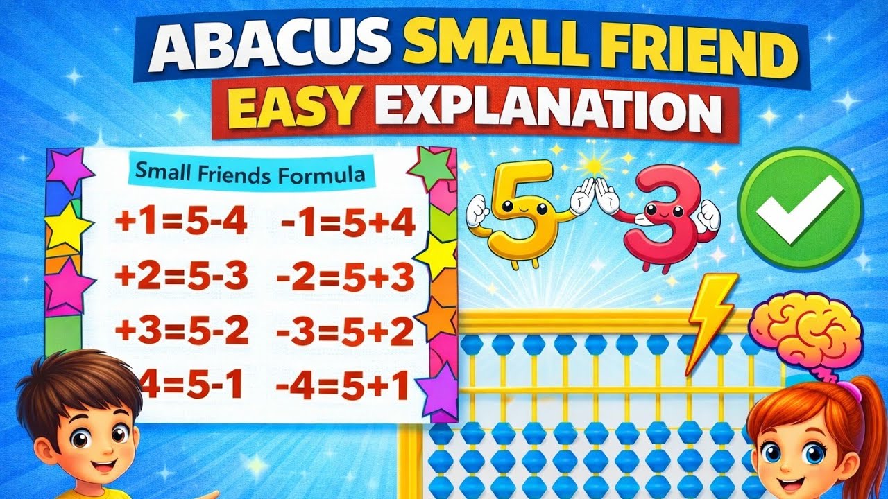 Abacus Small Friends Explained | Easiest Method for Beginners 🔥 #abacus #smallfriends #abacusmath