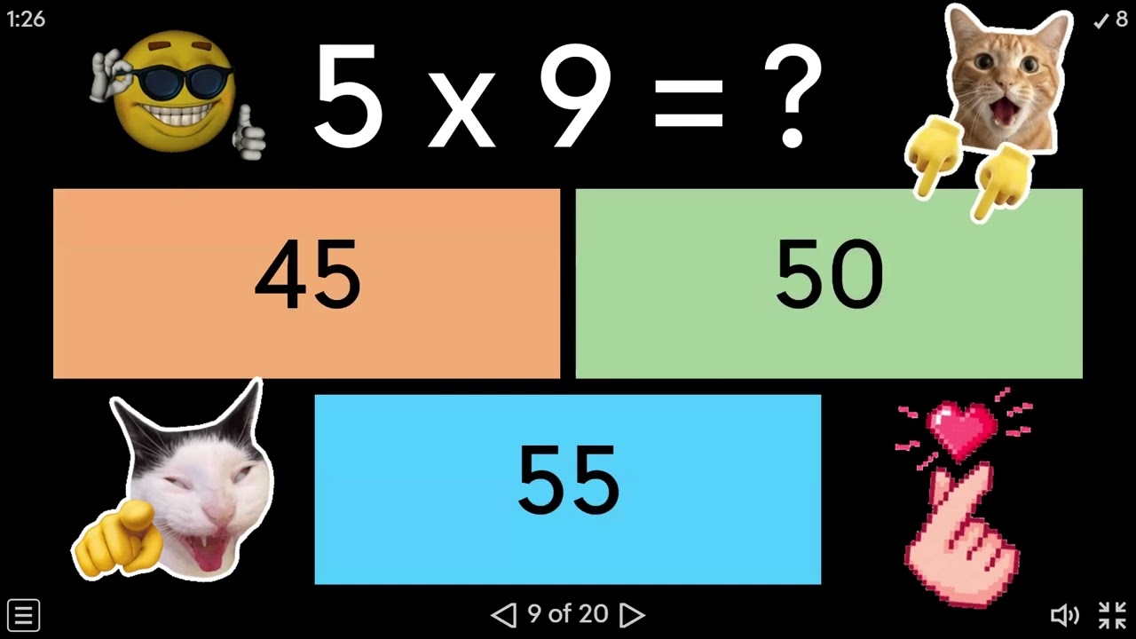 Quick 5 Times Table Practice !FUN and EASY MATH QUİZ 🔢5-20 Times Table