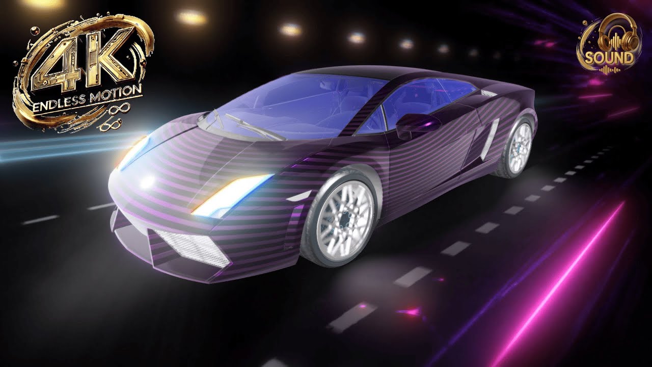 Lamborghini Gallardo Neon Drive – Nostalgic Synthwave Night Loop 4K