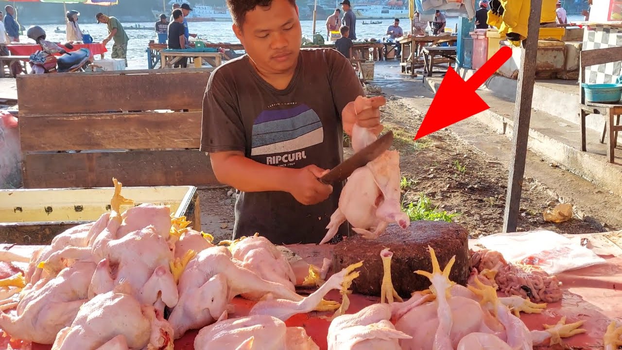 Ngga Ada Obat❗️Skill Potong AYAM Yang Dilakukan Oleh Abang Alim || Cutting Skill || Tema Gorontalo