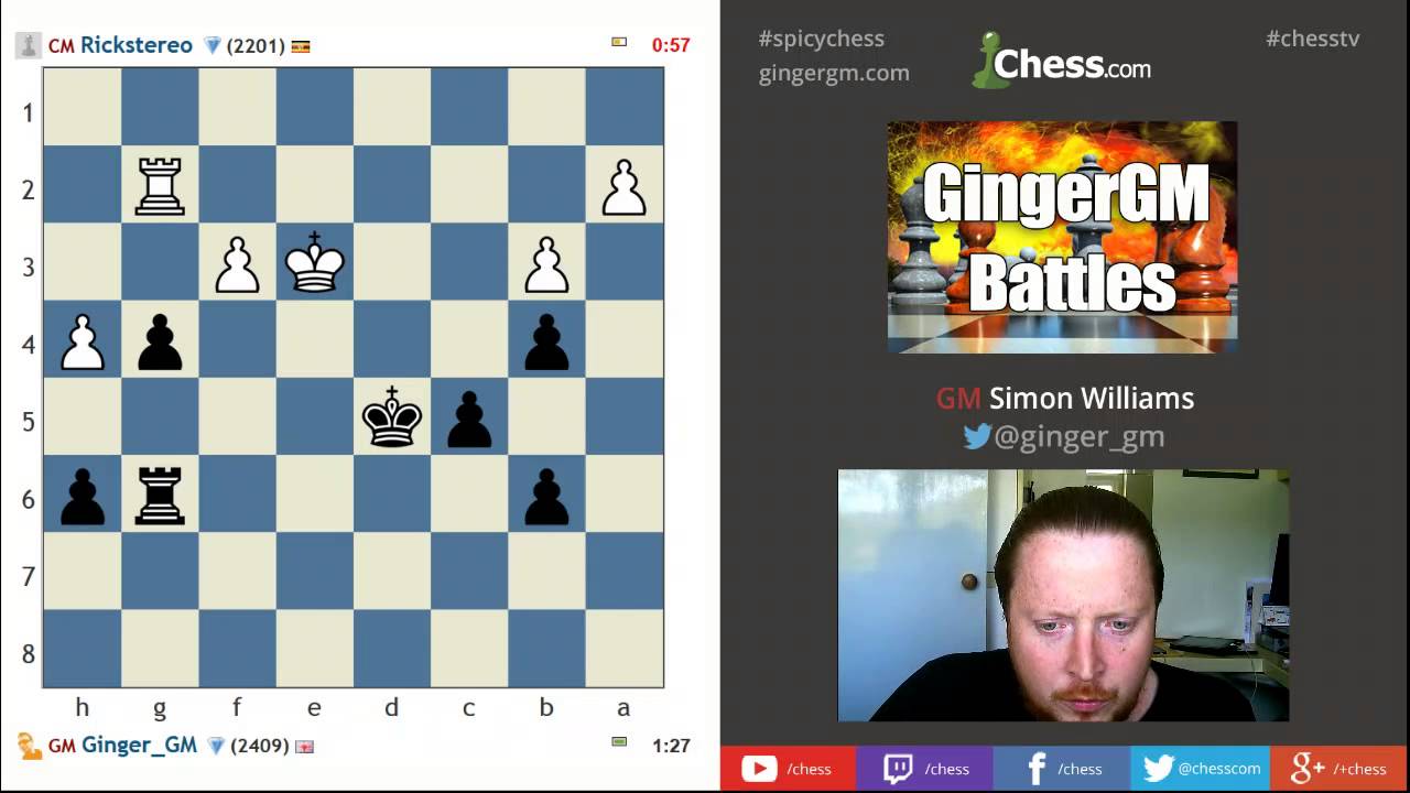 Chess Grandmaster GingerGM Simon Williams Blitz Battle: July 21, 2015
