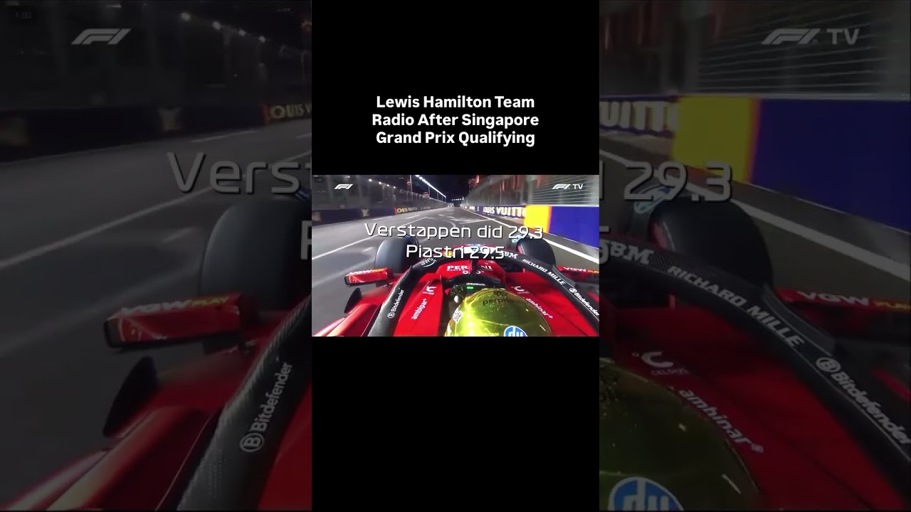 Lewis Hamilton&rsquo;s team radio after Singapore Qualifying ⚔️🏎️ #f1 #lewishamilton #singaporegp