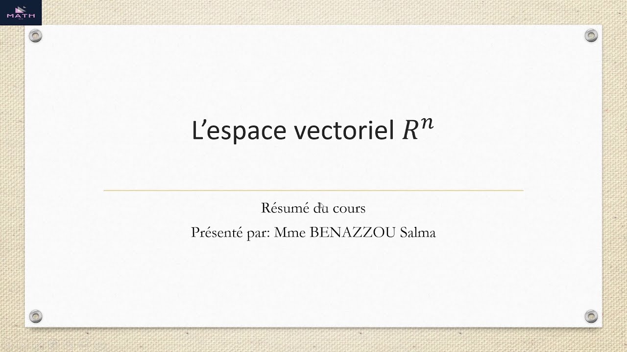 Résumé: l'espace vectoriel Rn
