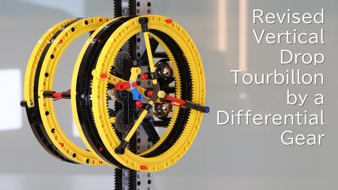 Why a differential gear makes oscillations better for the twin tourbillon / LEGO Technic