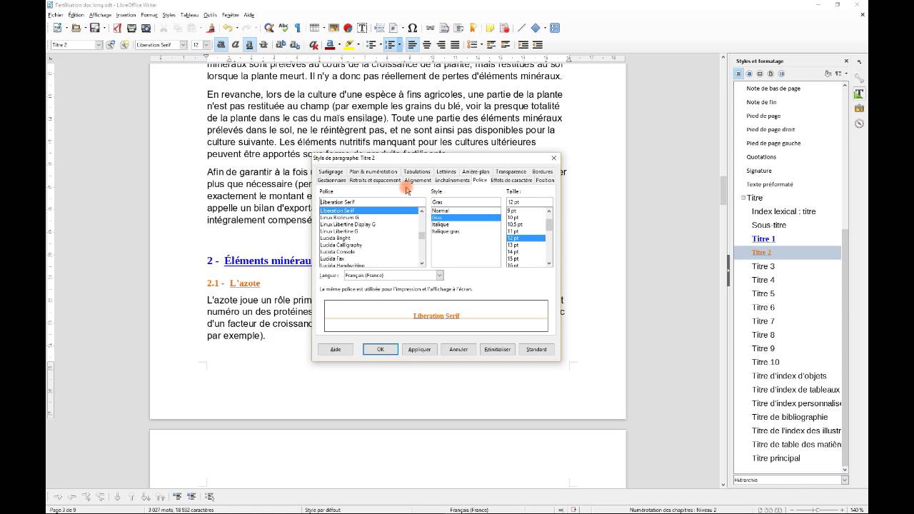 LibreOffice - Styles et TDM