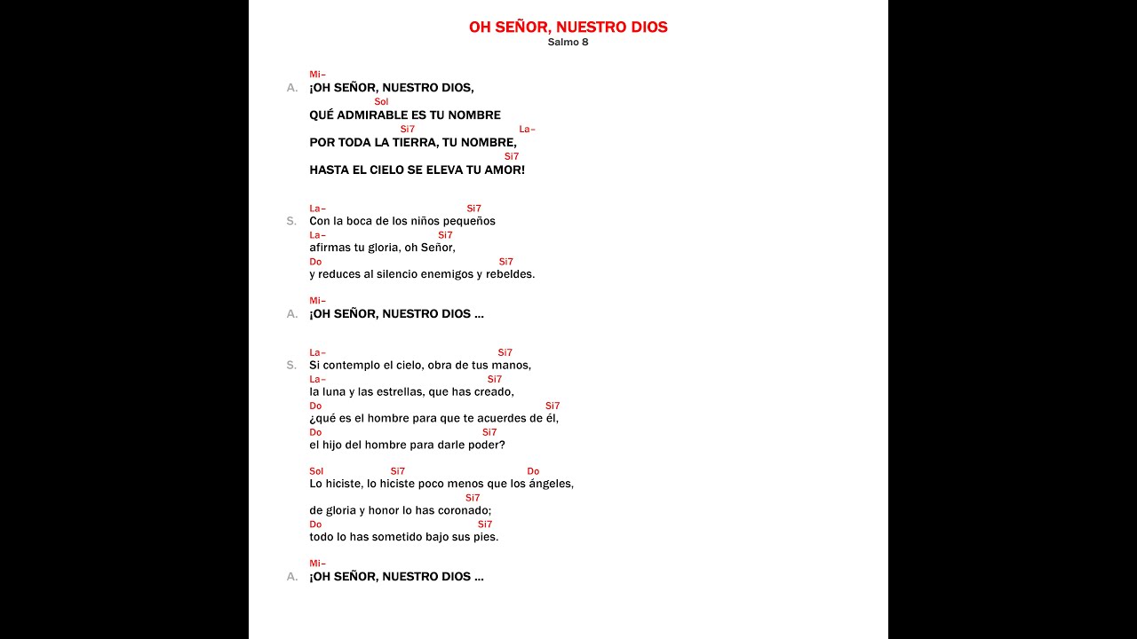 Oh Señor, nuestro Dios