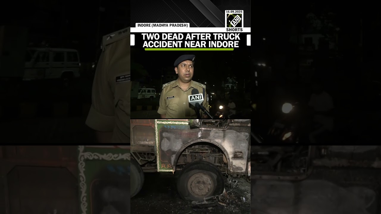 Two people die and nine others are injured as a truck collides with several vehicles near Indore.