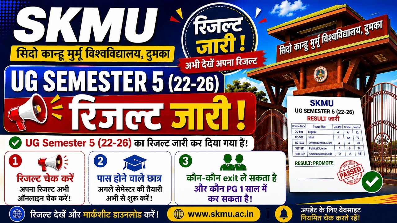SKMU UG SEM 5 RESULT को समझे आसान भाषा में | SEM 6 में कौन जाएगा? SEM 4 (22-26) का एग्जाम कब होगा?