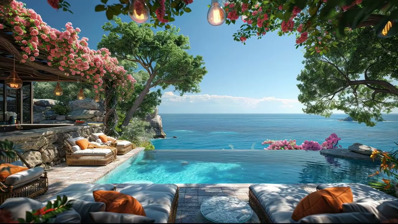 “A Quiet Place by the Sea – Coastal Café Ambience & Soft Waves”