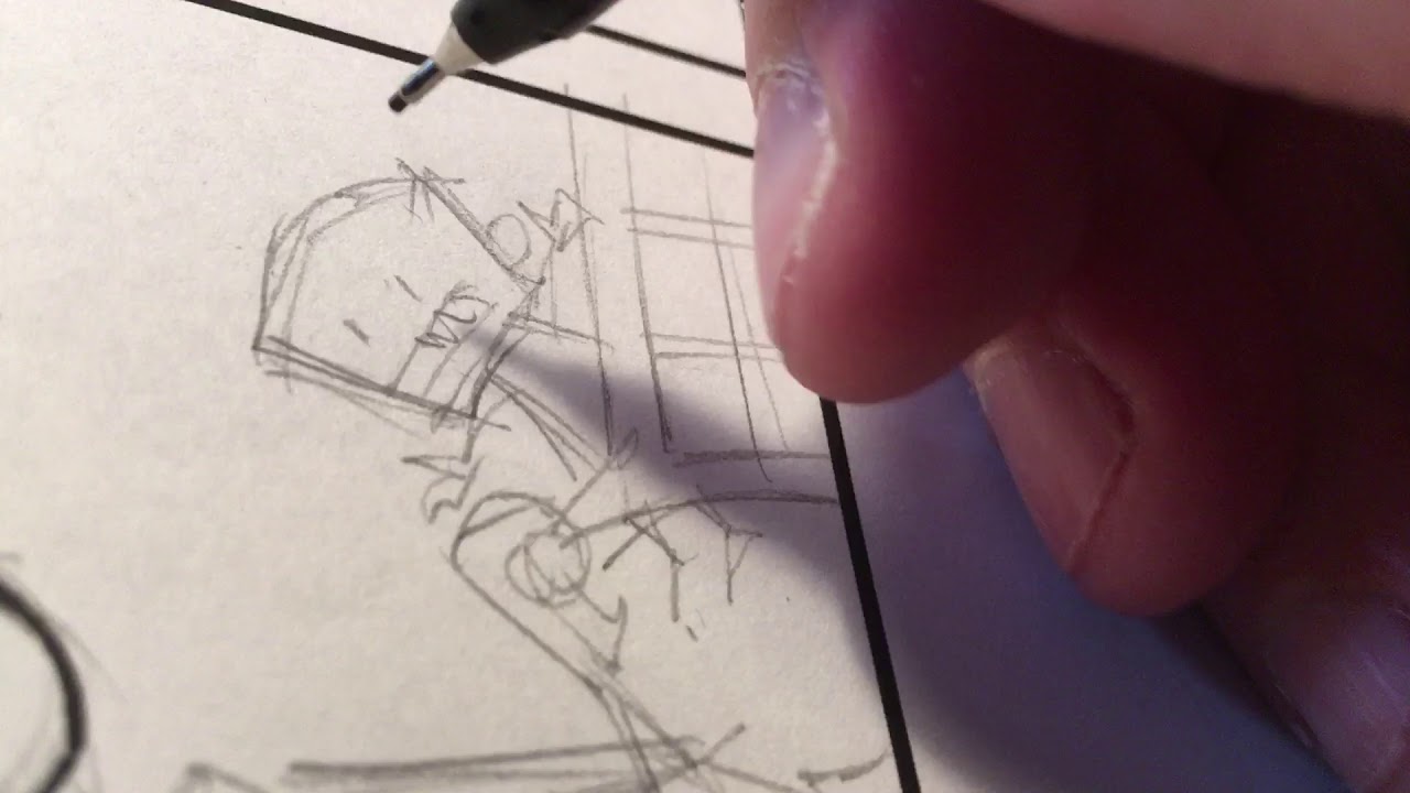 Daddy Daze Comic - Inking Angus