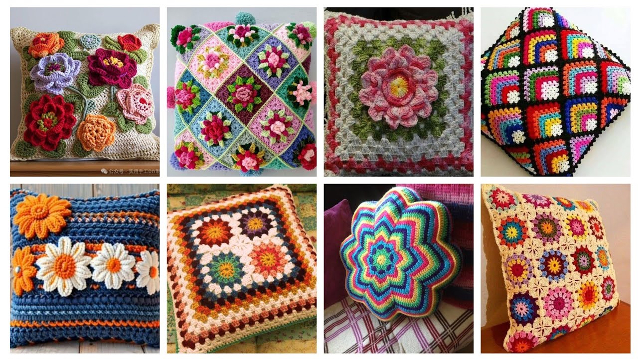 Beautiful and stylish crochet cushion designs #unique new pillows covers ideas