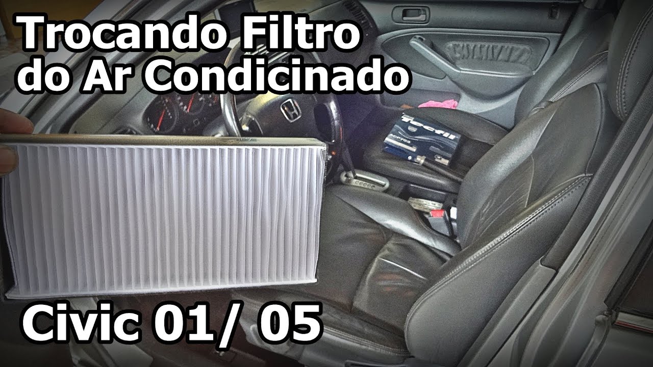 Civic 2005 - TROCANDO FILTO DE CABINE (Ar Condicionado) - Como trocar Filtro Ar Condicionado Civic