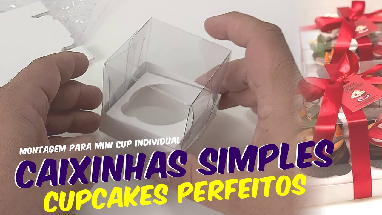 (Cupcakes) COMO EMBALAR 1 Cupcake Pequeno, Caixa de Acetato (6cm)