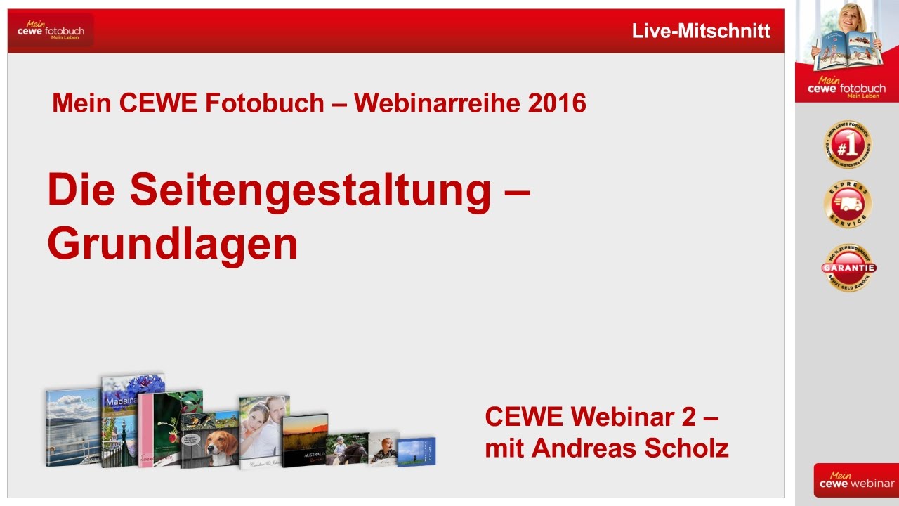 CEWE FOTOBUCH Webinar Teil 2 Die Seitengestaltung 2016