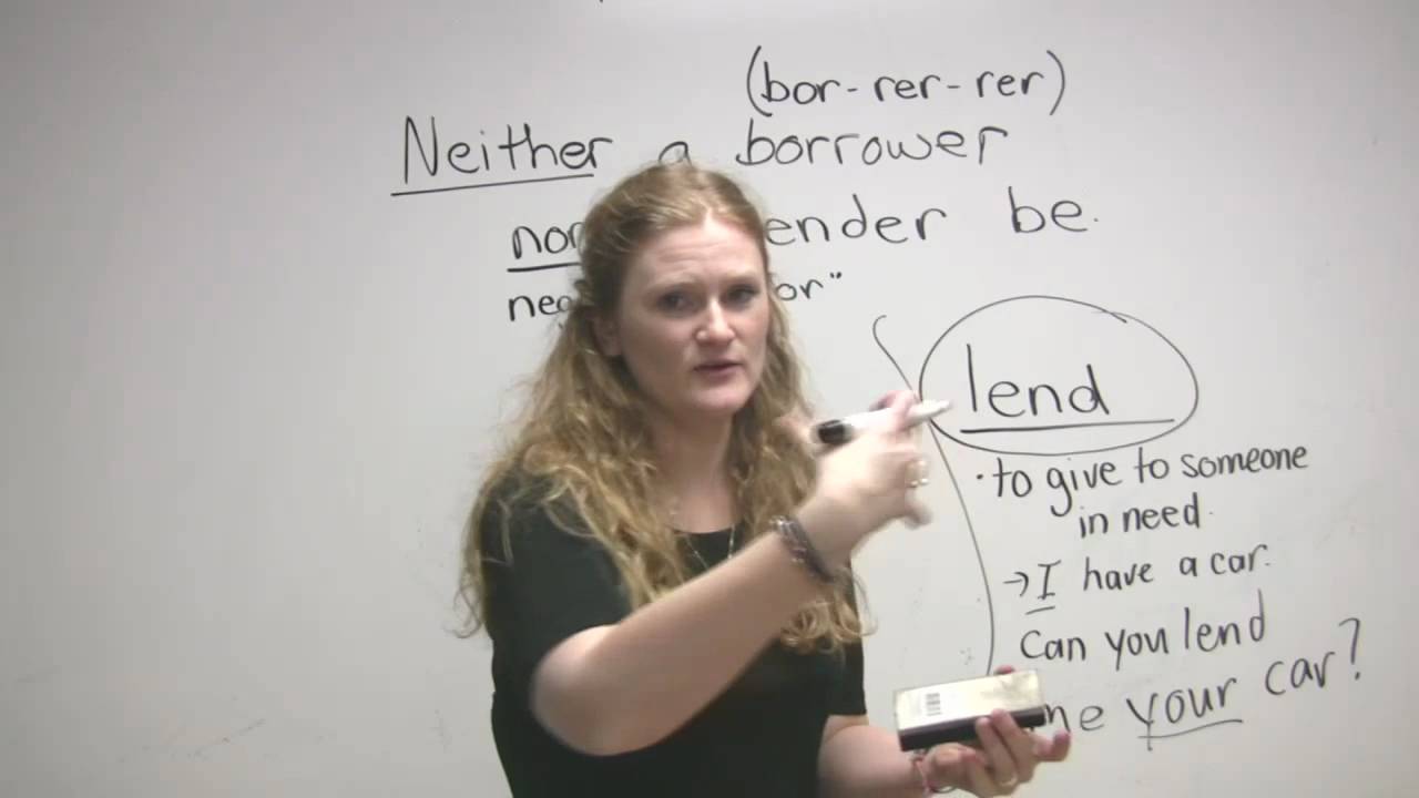 Vocabulary - Borrow, Lend, Rent, Use