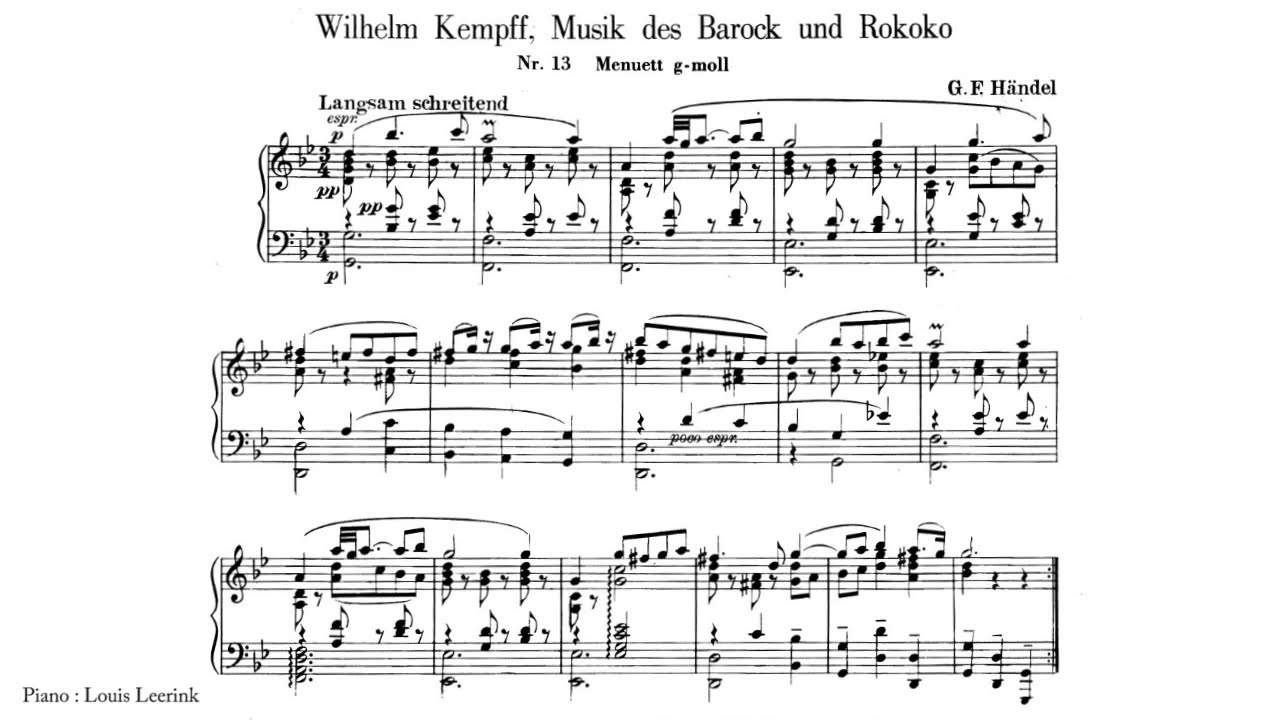 Händel -  Kempff : Menuett g-moll