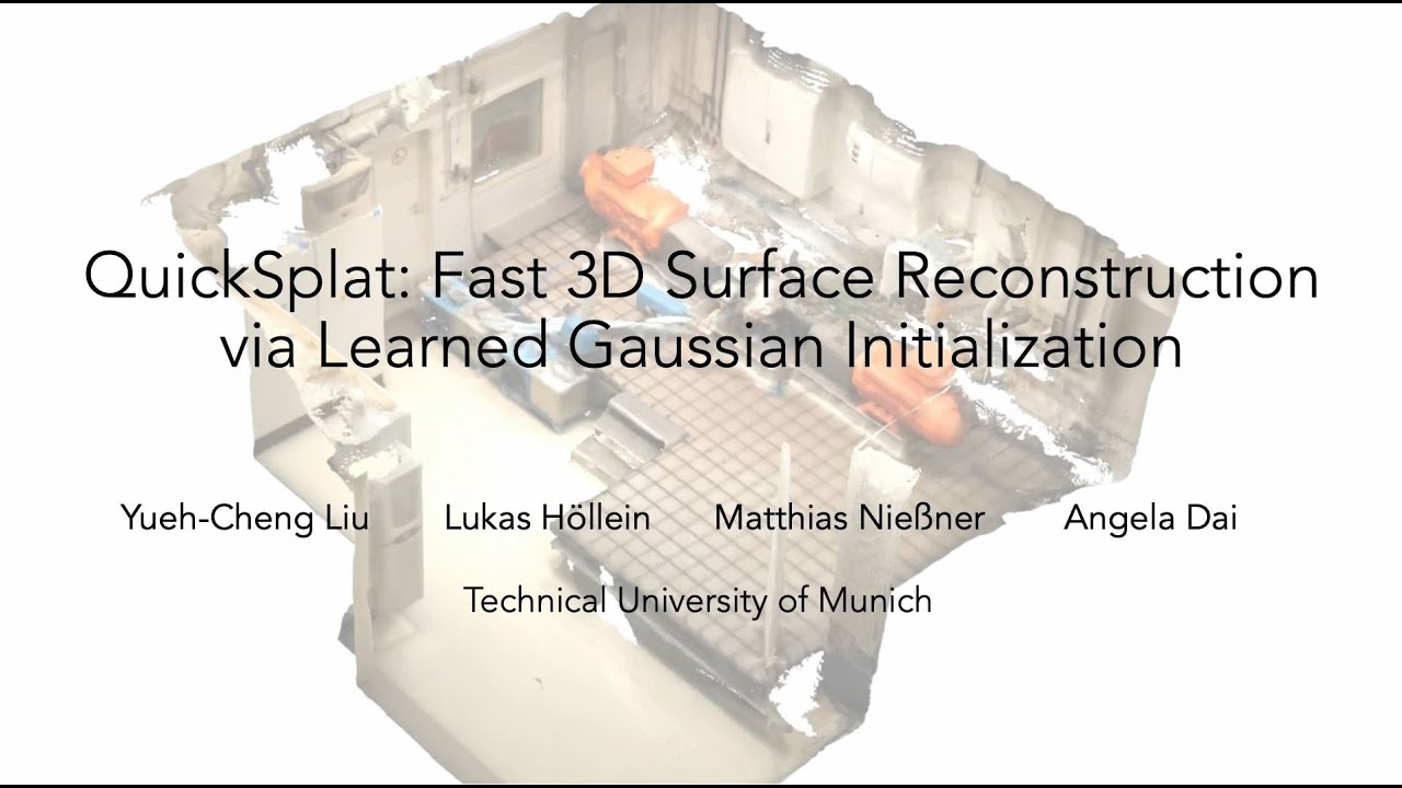 QuickSplat: Fast 3D Surface Reconstruction via Learned Gaussian Initialization