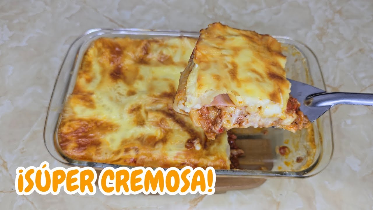 😋Lasa&ntilde;a cremosa y gratinada al horno | S&uacute;per f&aacute;cil
