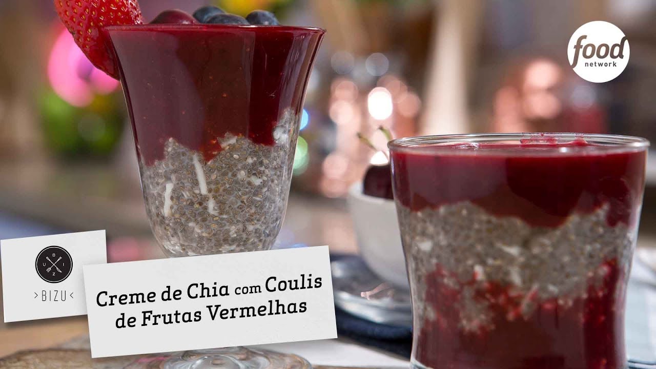 CREME DE CHIA COM COULIS DE FRUTAS VERMELHAS | BIZU