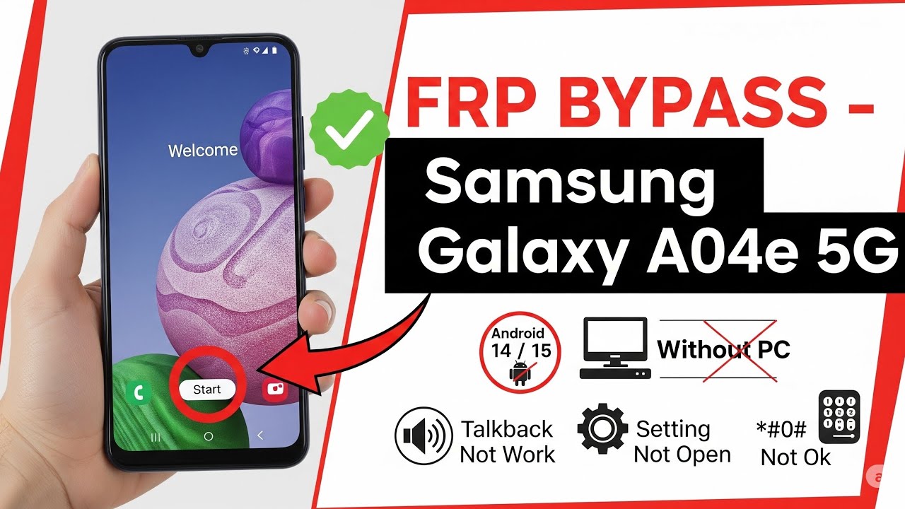 SAMSUNG A04/A04s/A04e FRP BYPASS 2025 Android 13/14 Without PC | No *#0*# - No PC - No Talkback 2025
