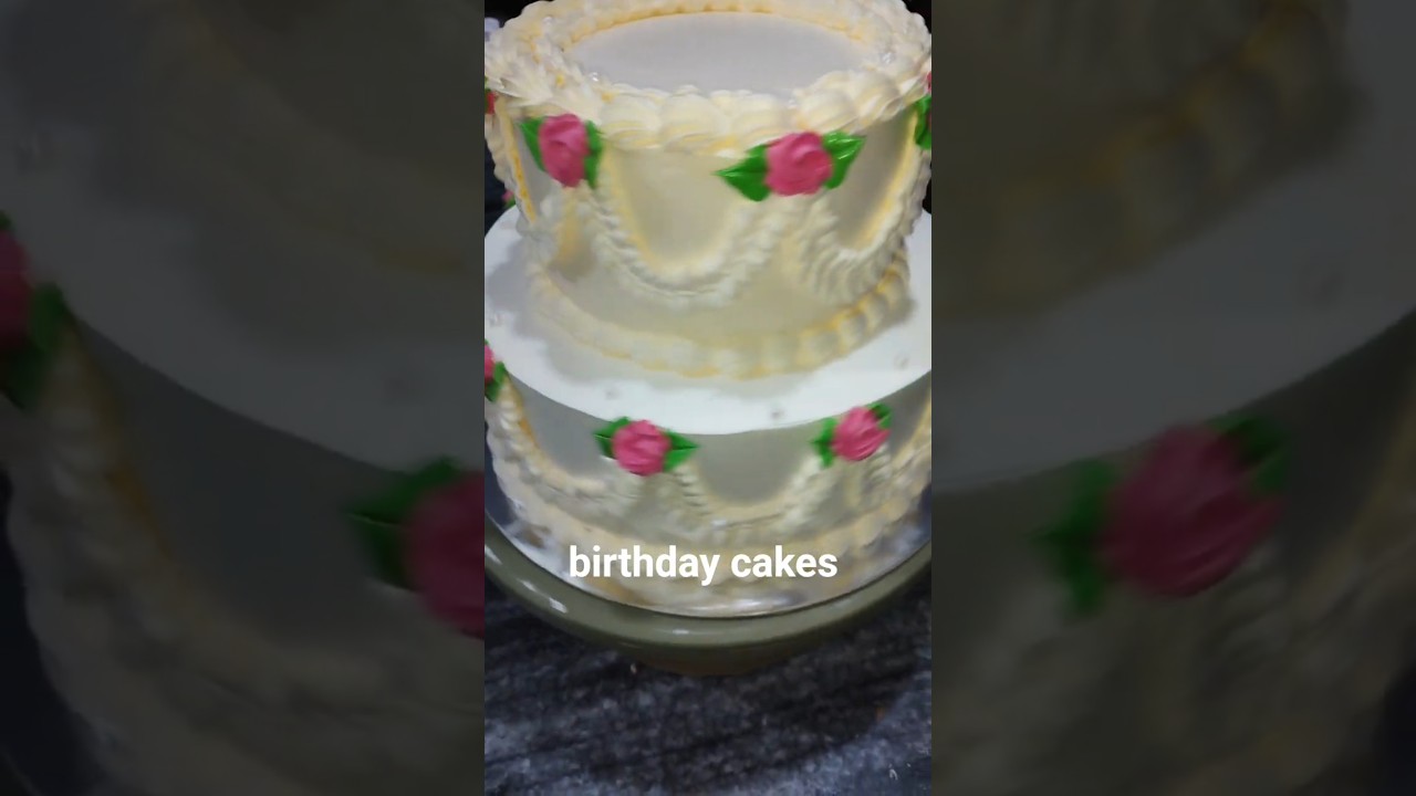 Vanilla Birthday Cake Decoration Tutorial 🍰 