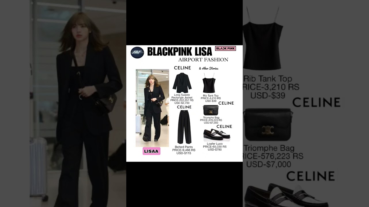 PRICES AND INFORMATION BLACKPINK LISA AIRPORT FASHION. #bts #blackpink #lisa #kpop #army