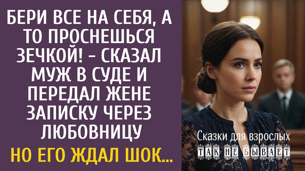 Бери все на себя, а то проснешься зечкой! - сказал муж в суде и передал жене записку через любовницу