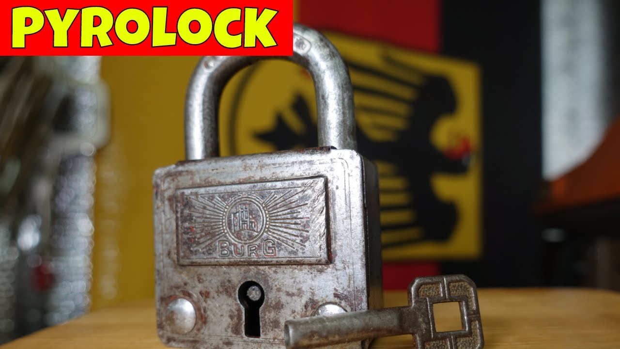 (1495) Antique German Burg 8-Lever Padlock (Thanks PyroLock!)