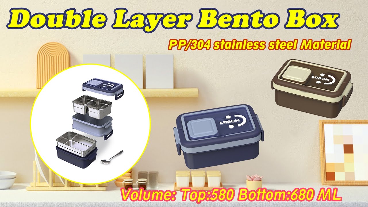 Double Layer bento box #stainlesssteel #lunchideas #lunchbox #bentobox #bentolunchbox