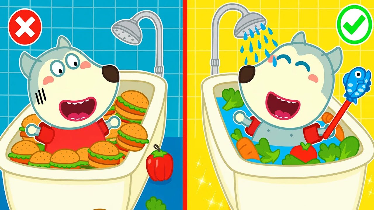 Vegetable Bath or Hamburger Bath🛁Which Bathtub Is Best? | Wolfoo and Friends