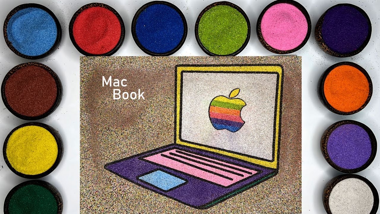 Sand Art Video DIY | Mac book, Laptop Apple, Rainbow Sand Painting