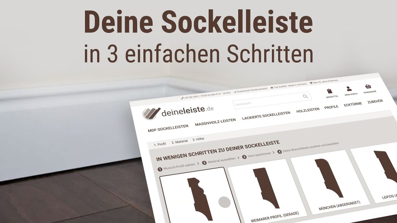 Die passende Sockelleisten/Fu&szlig;leisten finden und kaufen | Sockelleisten-Konfigurator