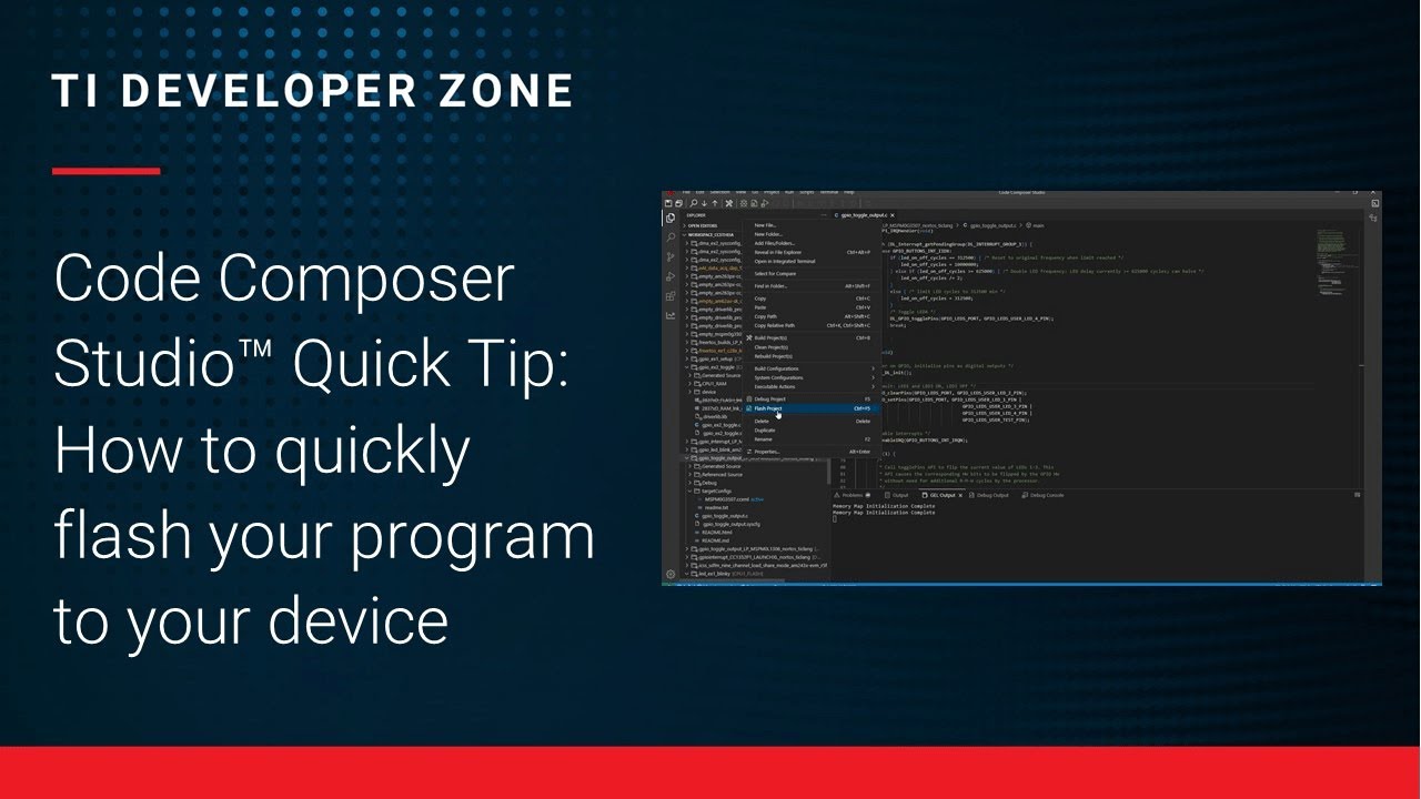 Code Composer Studio&trade; Quick Tip: How to quickly flash your program to your device